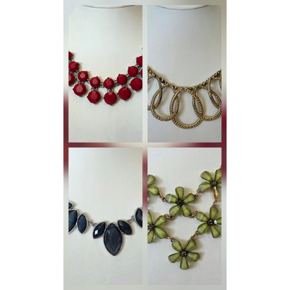 4 Charming‎ Charlie Necklaces Lot of 4 Multicolor Rhinestones Beaded Metallic